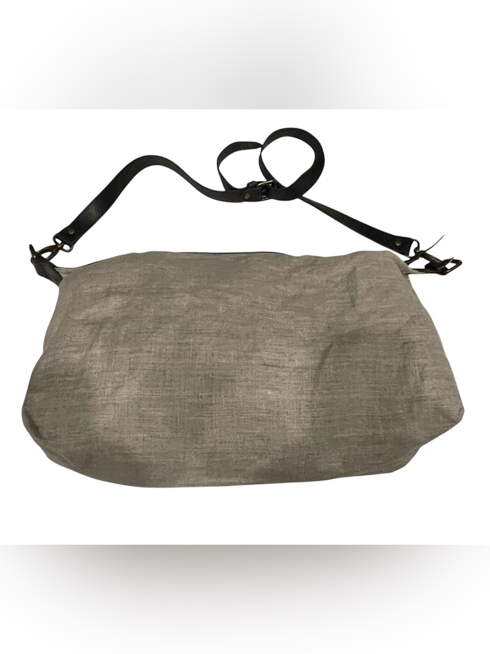 Officine Creative Canvas Crossbody Bag with Adjustable Leather Strap - Gray